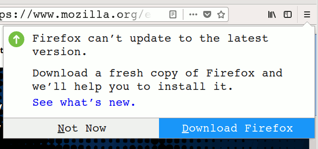Actualización disponible para Firefox